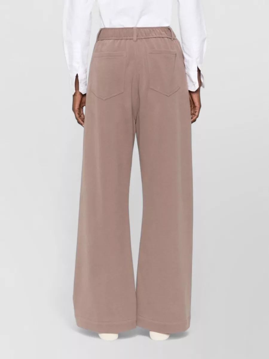 Brunello Cucinelli Cotton Elasticated-Waist Wide-Leg Trousers