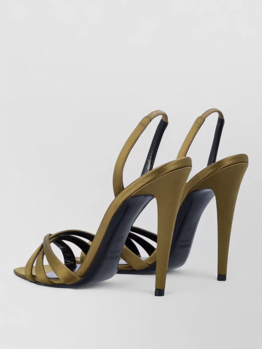 Saint Laurent Silk Satin Crisscross Slingback Sandals