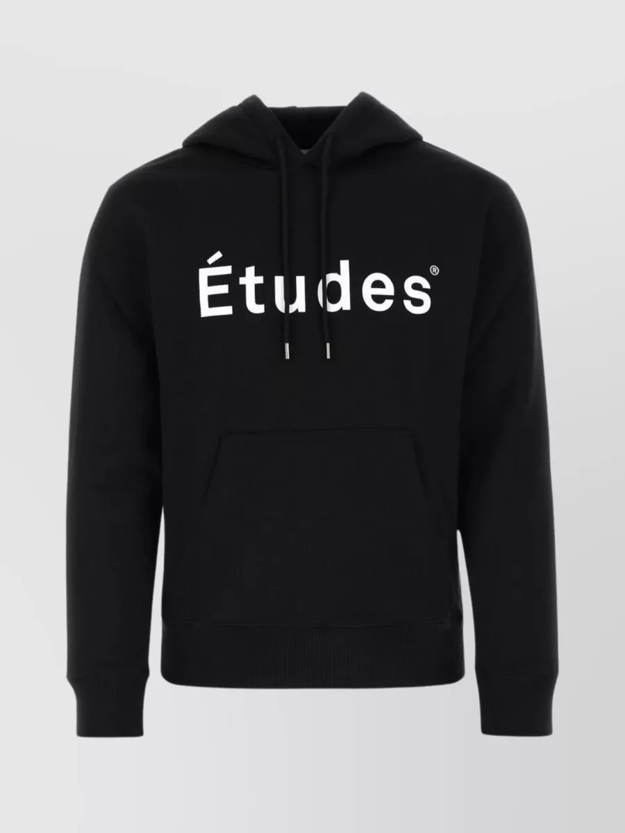 Shop Etudes Studio Front Pocket Hooded Sweatshirt In Black