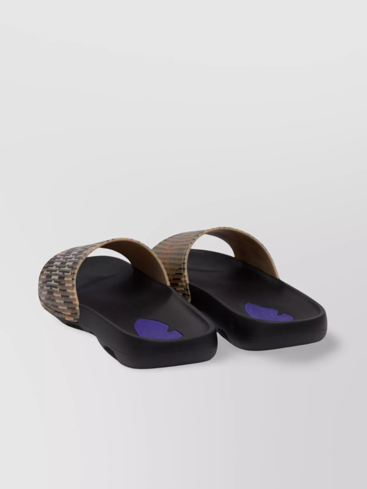 Burberry Patterned Strap Open Toe Sandals With Textured Sole