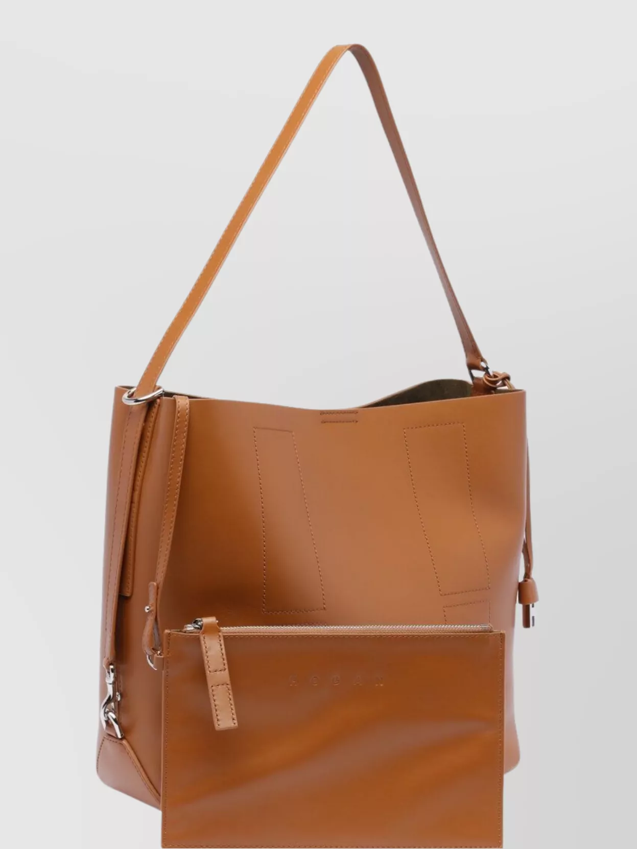 Hogan Medium Leather Shoulder Bag With Adjustable Strap