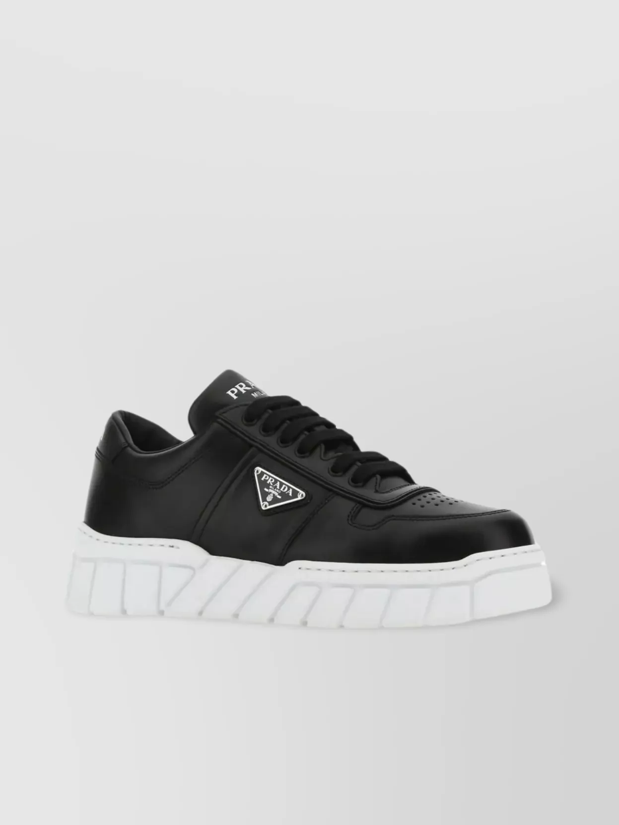 Prada Padded Nappa Leather Sneakers In Black