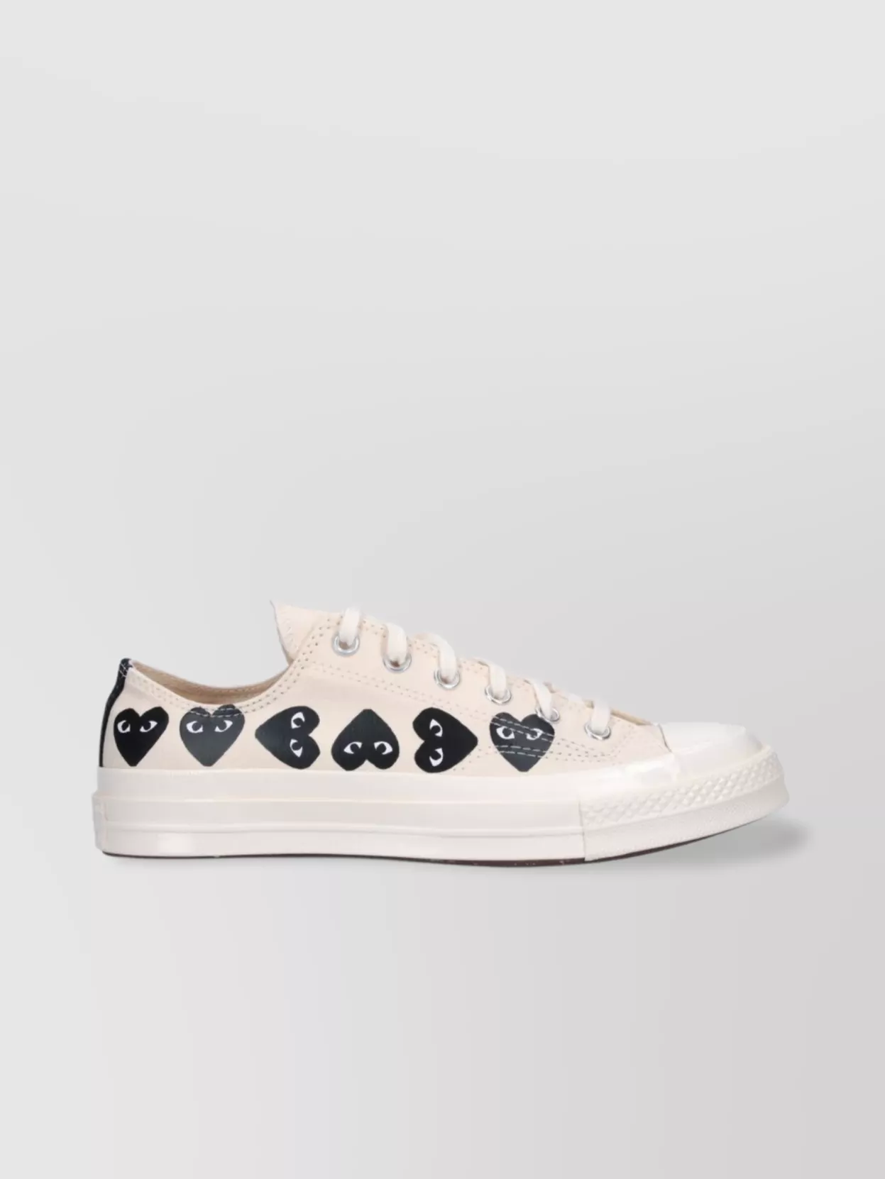Comme Des Garçons Play Heart Print Canvas Low Top Sneakers