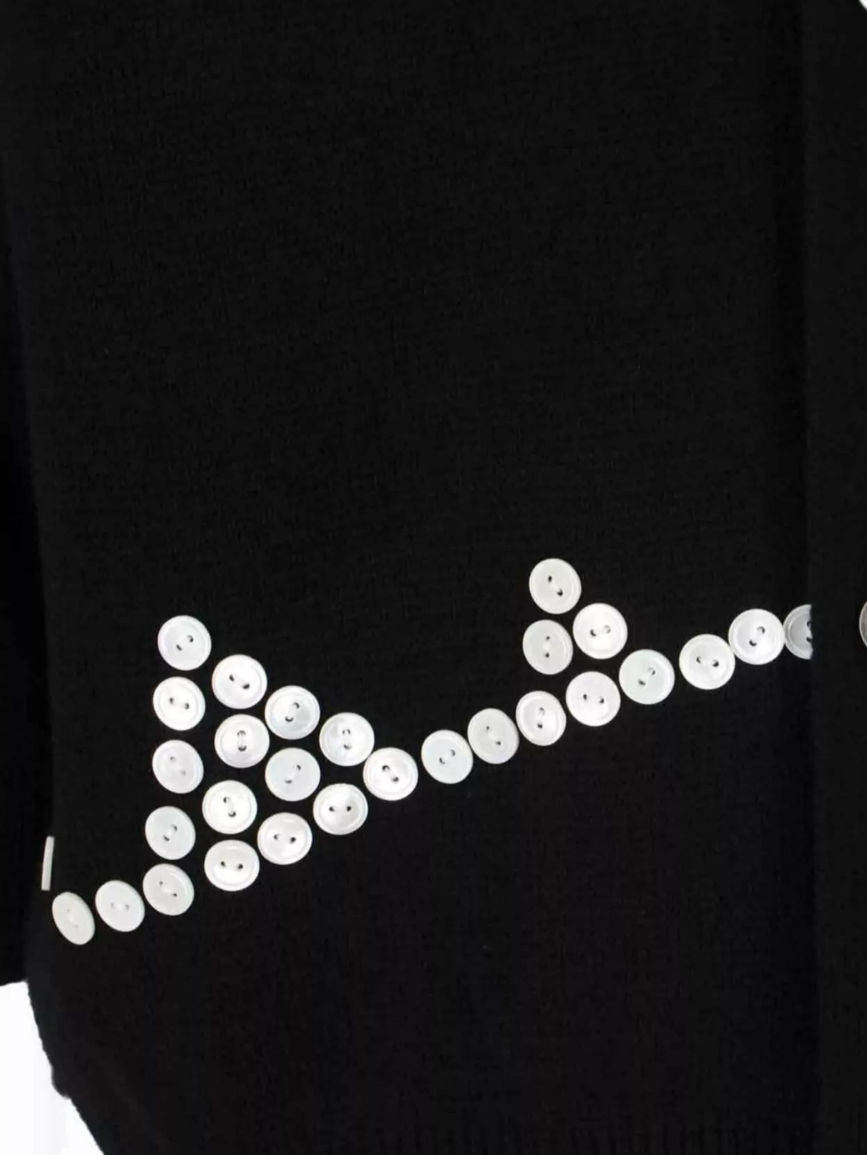 Comme Des Garçons Crewneck Sweater With Button Detailing And Decorative Pattern