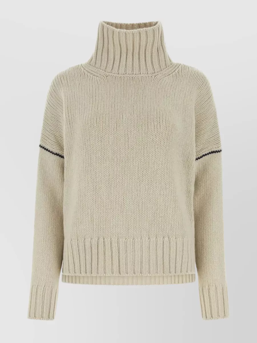 Shop Woolrich Split Hem Knit Sweater In Brown
