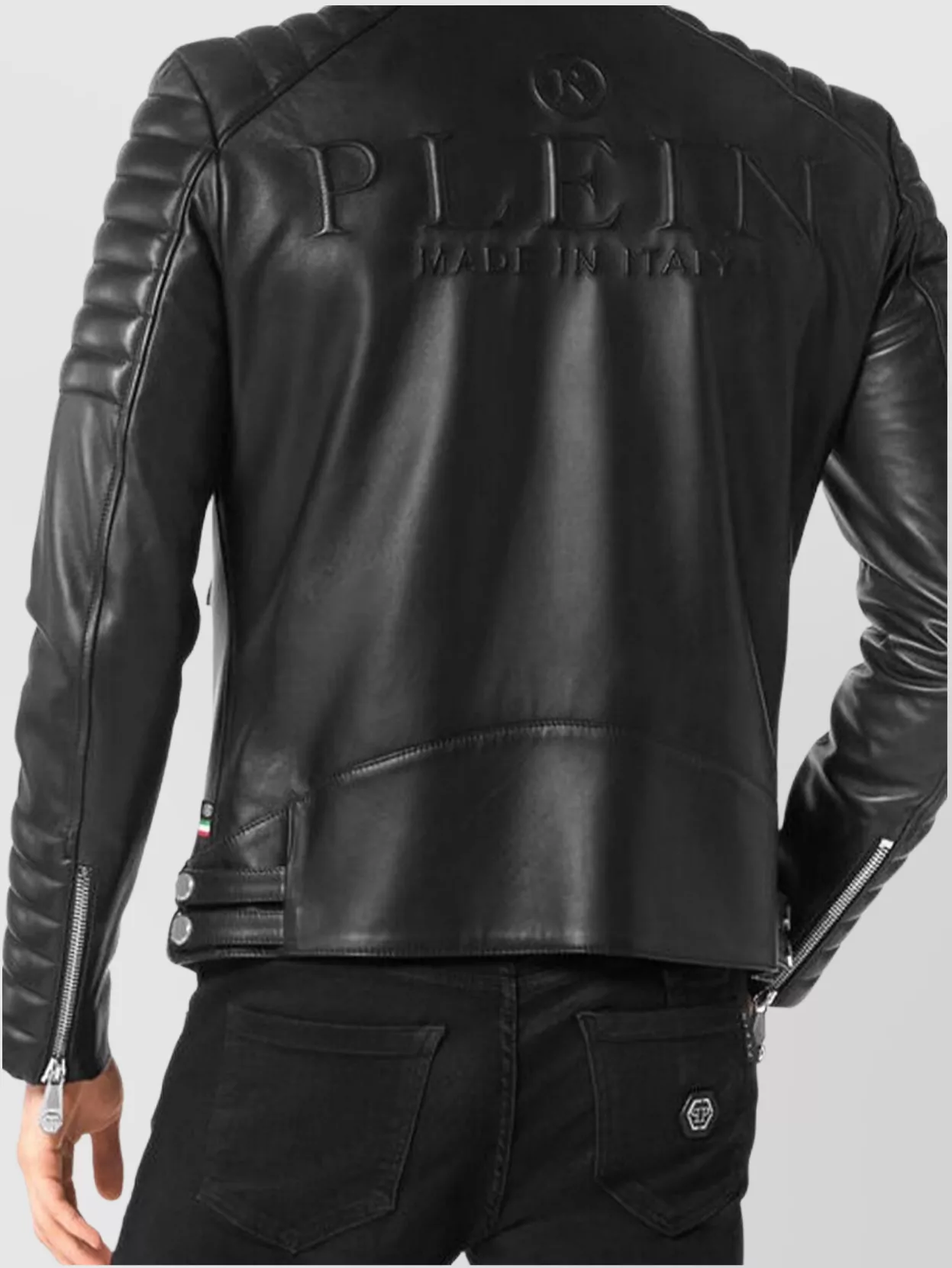 Philipp Plein Quilted Shoulders Zippered Pockets Jacket