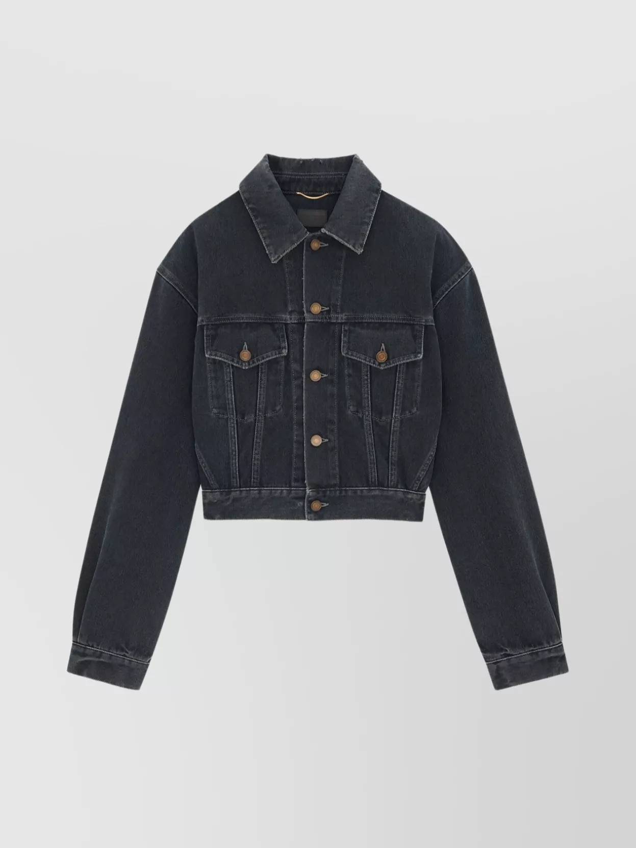 Shop Saint Laurent 80s Denim Jacket With Adjustable Tabs And Martingale