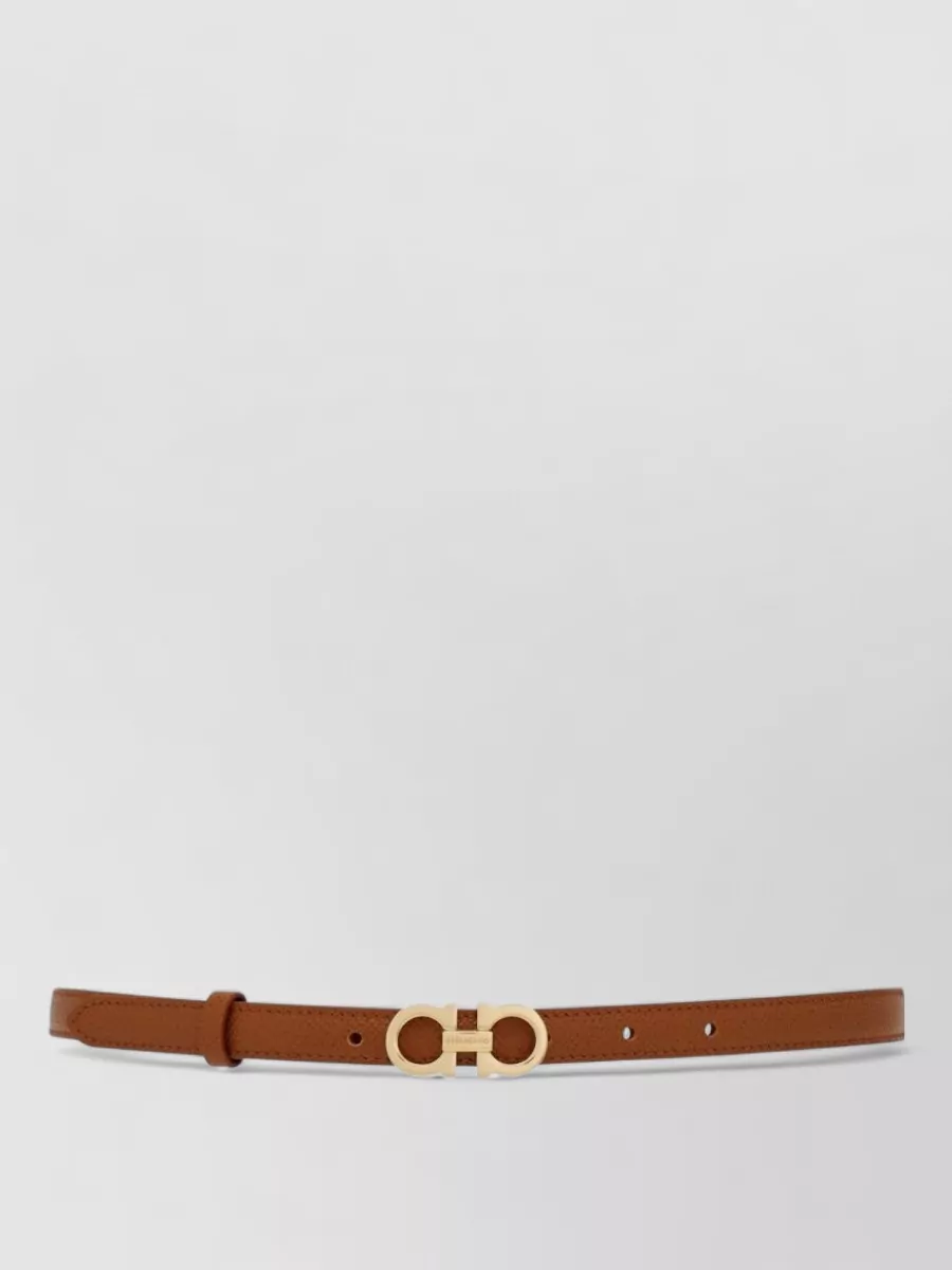 Ferragamo Hammered Leather Slim Belt