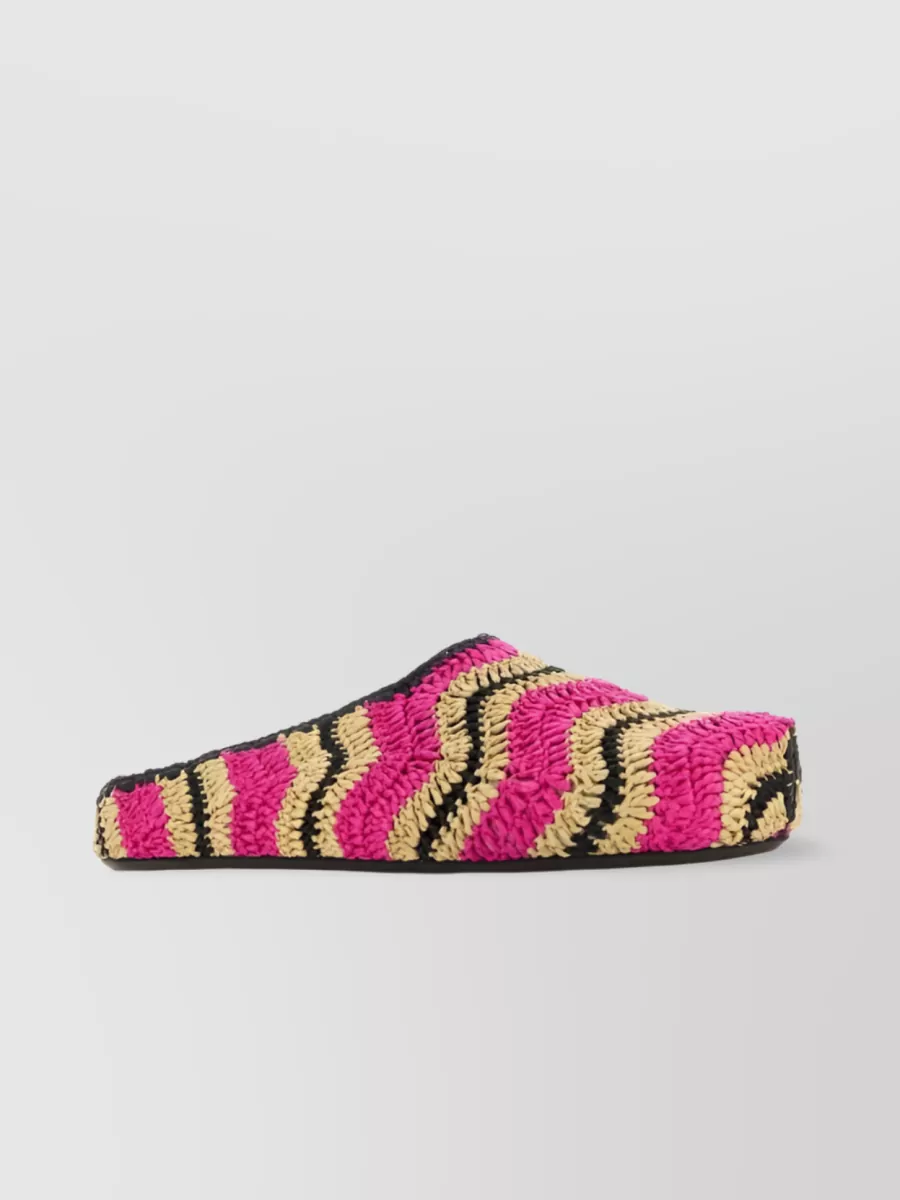 Shop Marni Fussbett Sabot Woven Slippers In Pink