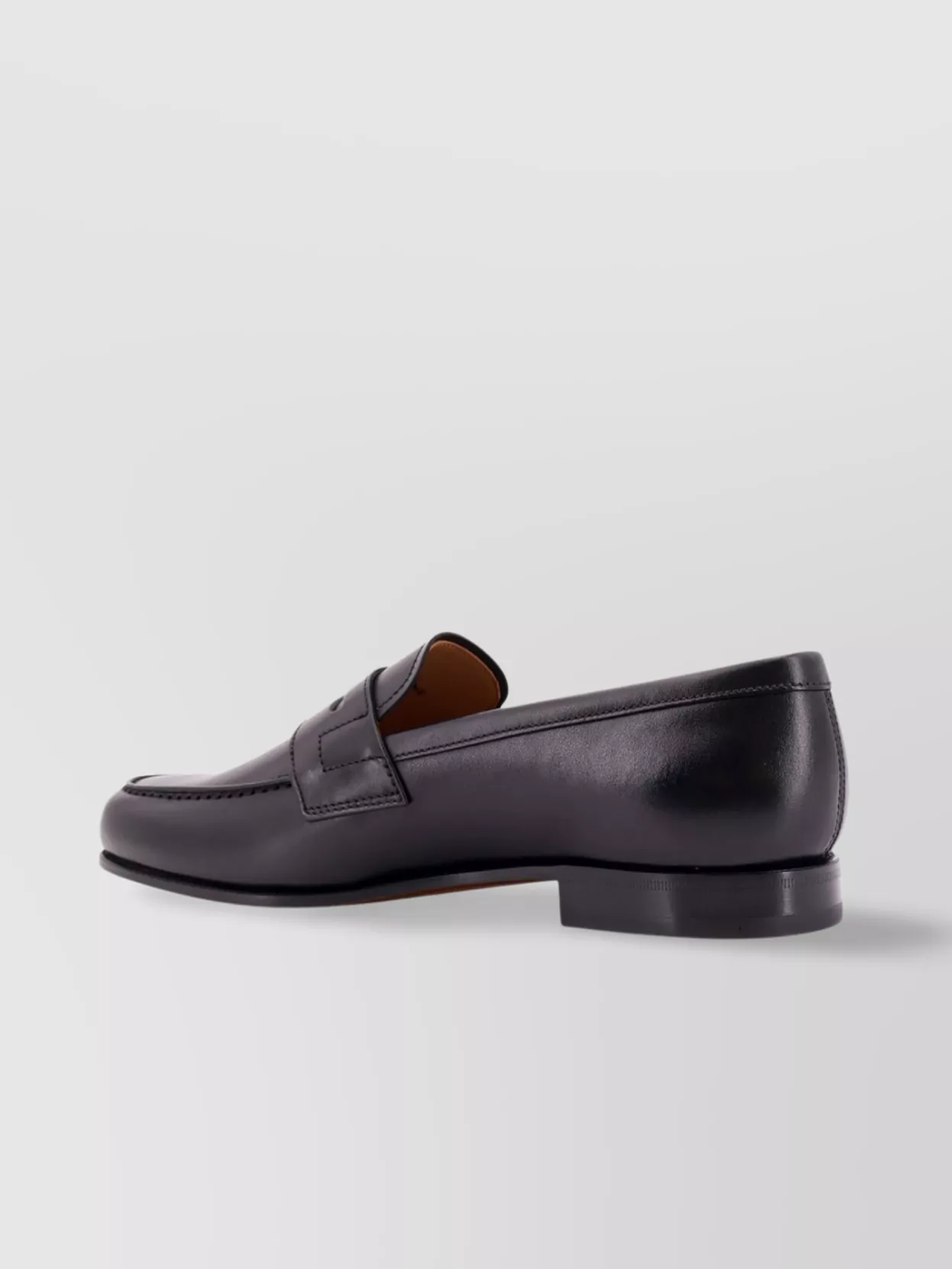 Church's Rounded Toe Leather Loafer With Stitched Profiles