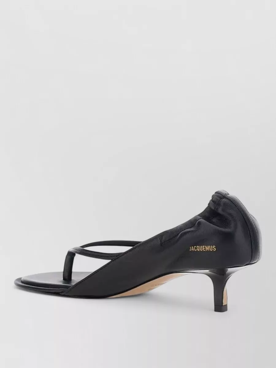 Jacquemus Leather Gathered Thong Sandals