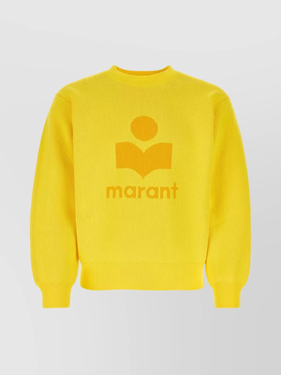 Shop Isabel Marant Polyester Blend Crew Neck Sweater In Yellow