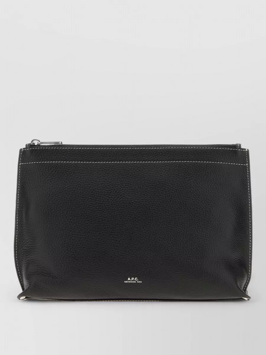 A.P.C. neige leather clutch bag