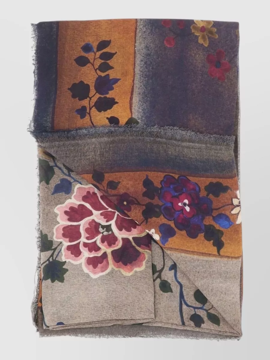 Faliero Sarti cashmere floral-print scarf