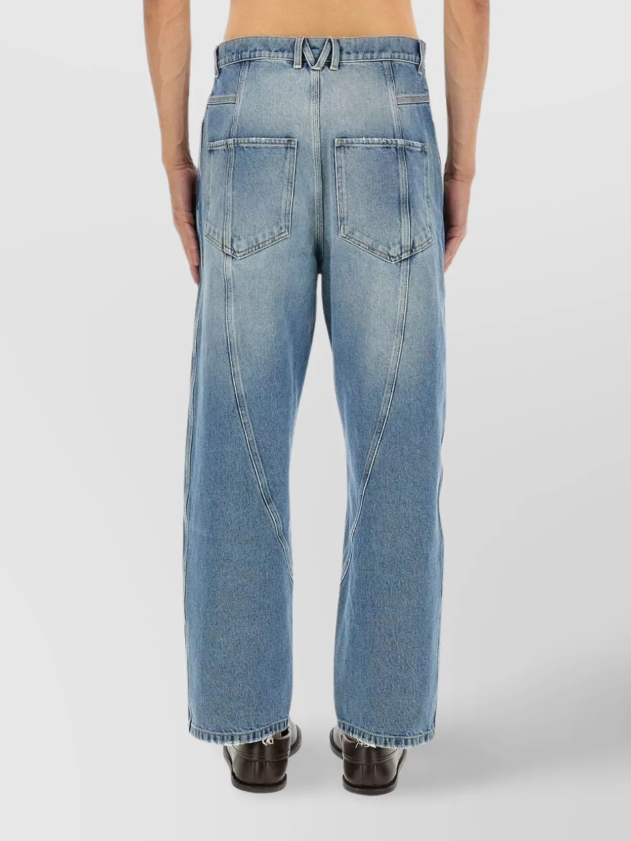Moschino Wide Leg Distressed Trousers