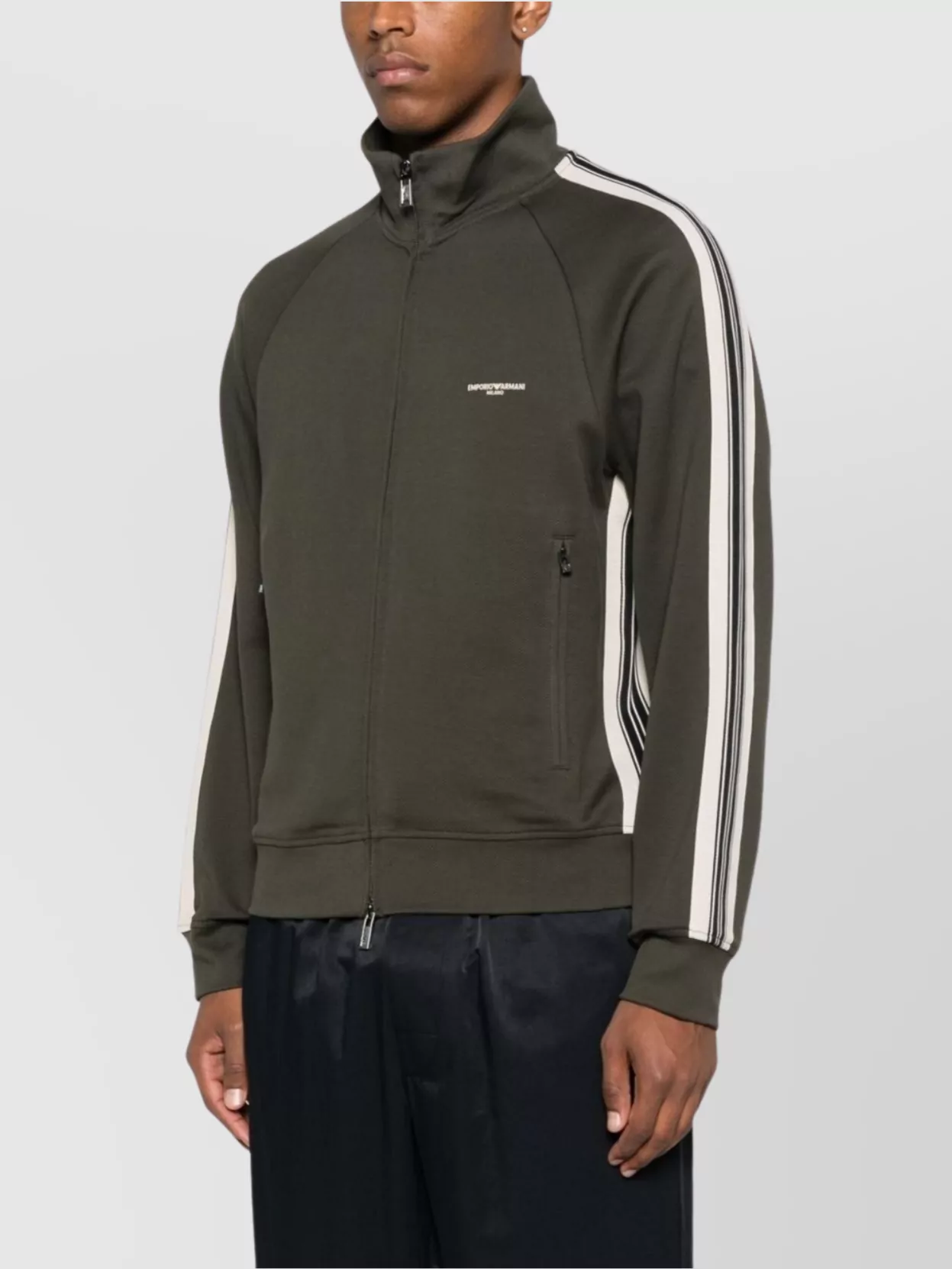 Emporio Armani Logo Cotton Zipped Sweatshirt