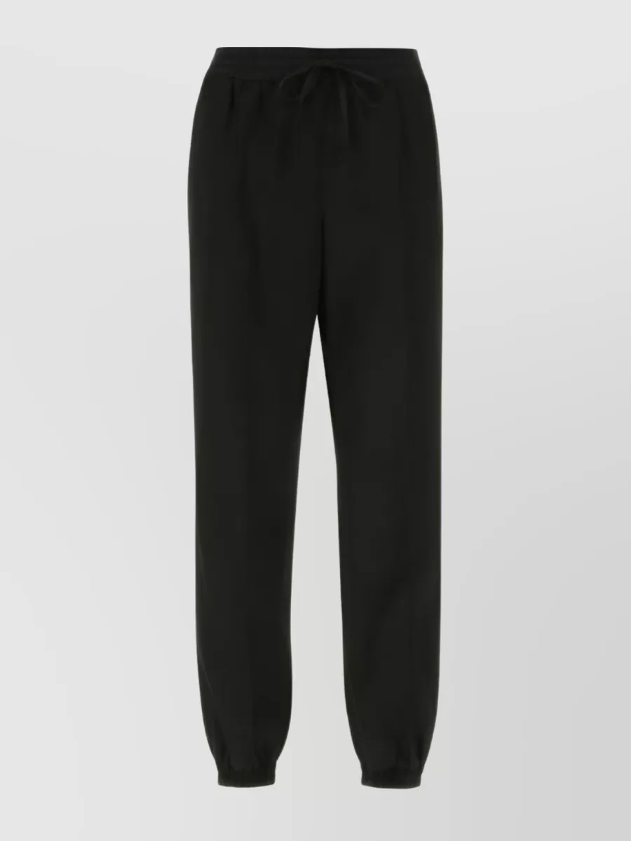 Shop Jil Sander Elasticated Waist Drawstring Trousers In Black