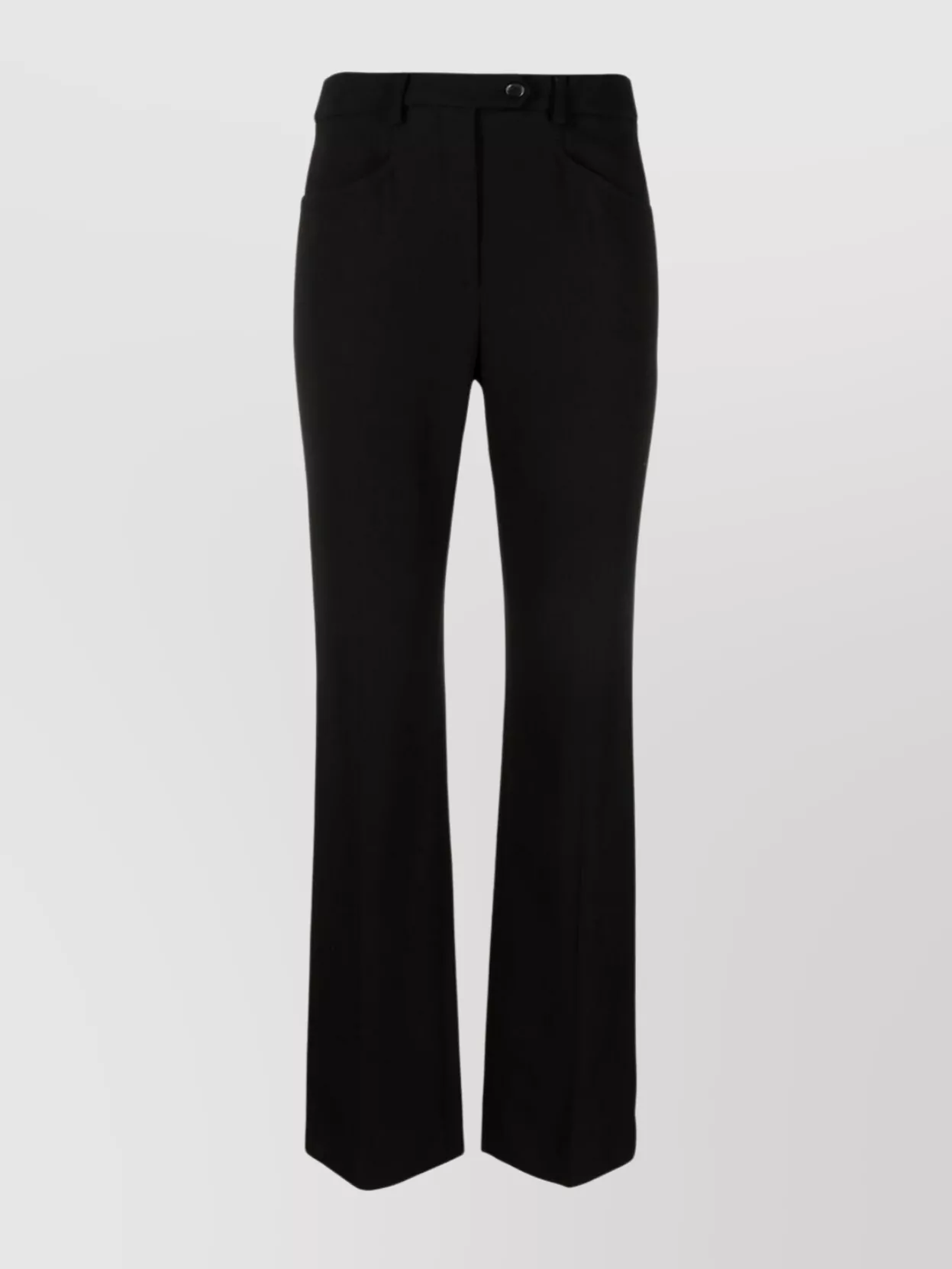 Shop Moschino Stretch Design Straight-leg Trousers In Black