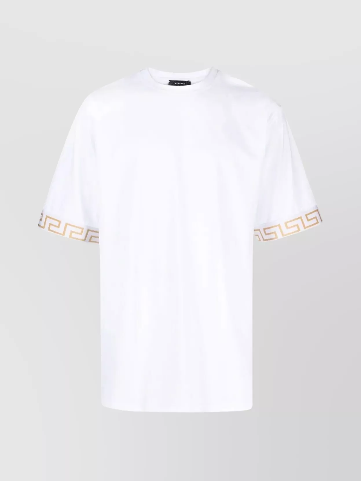 Versace Round Neck Short Sleeves Greca Detailing In White