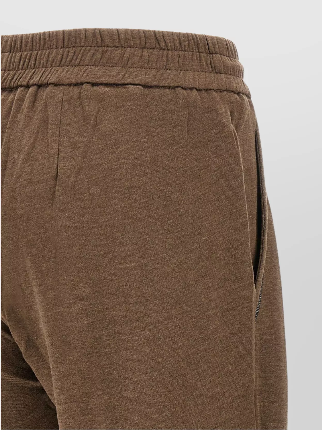 Brunello Cucinelli Cotton-silk Blend Joggers With Side Monile Detail In Brown