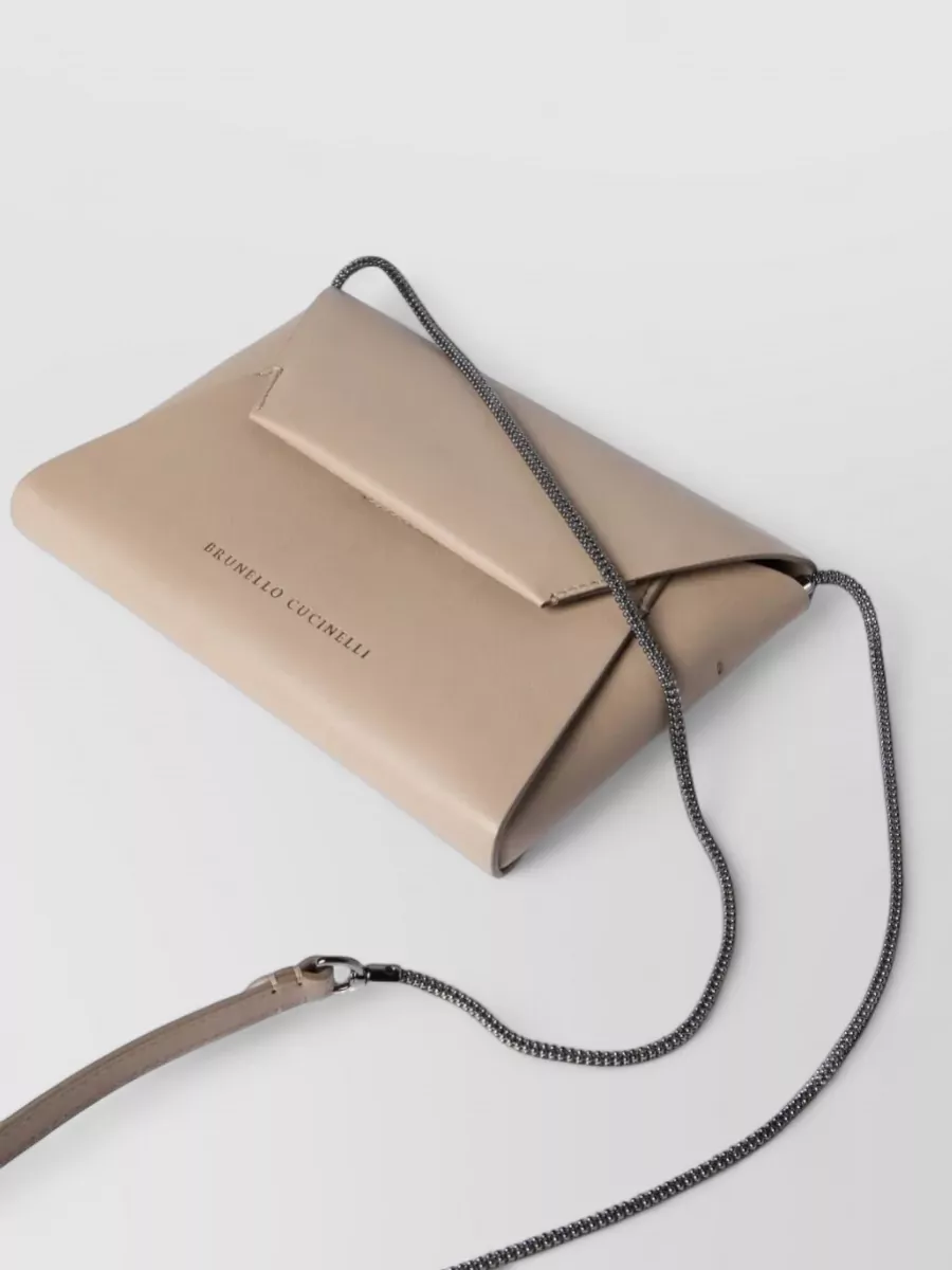 Brunello Cucinelli Envelope Clutch Bag Duo Precious Chain