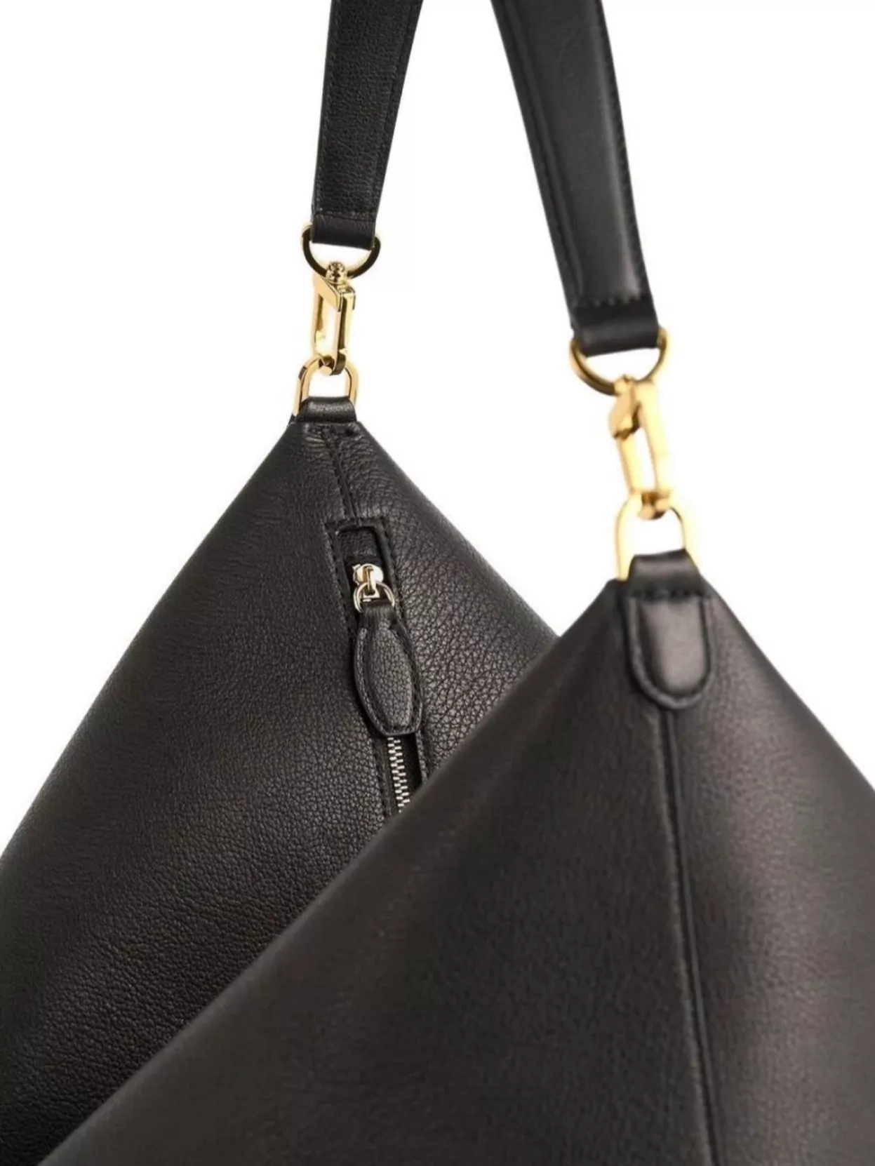 Totême Textured Leather Triangular Tote Bag