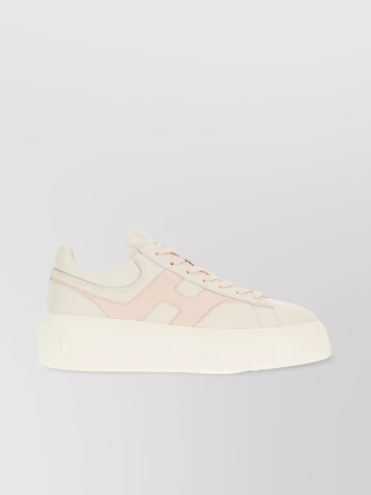 Hogan Low Top Leather Sneakers With Platform Sole