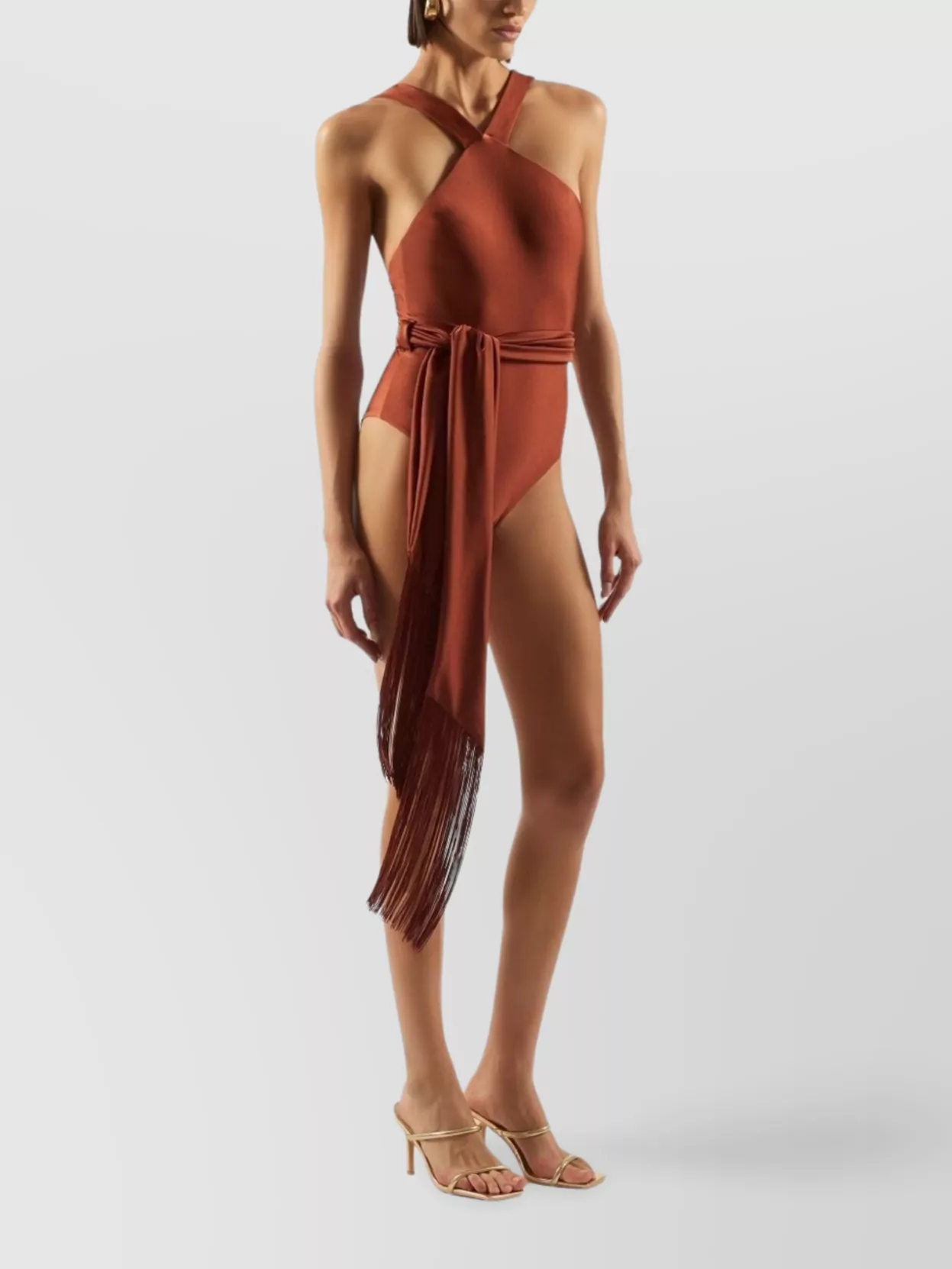 Taller Marmo Ponente Fringed Cross-Back Swimsuit
