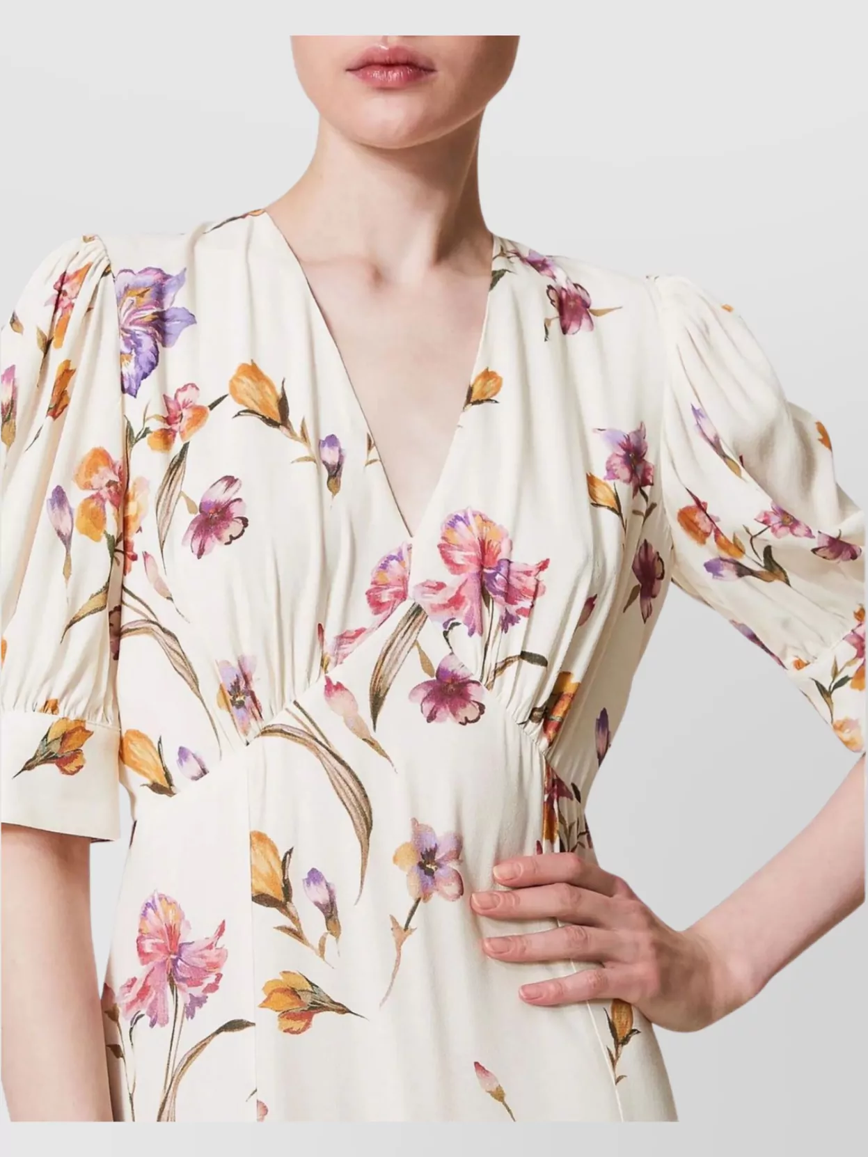 Twin-Set Floral Maxi Dress Open Back