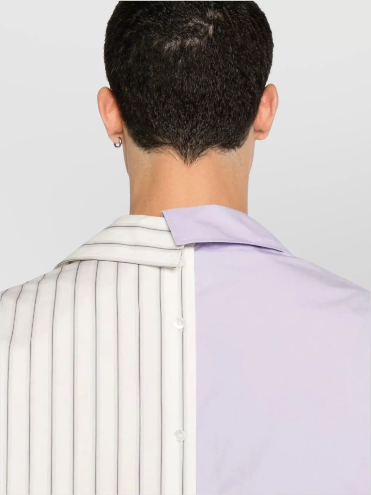 Lanvin Striped Asymmetric Cuban Collar Shirt