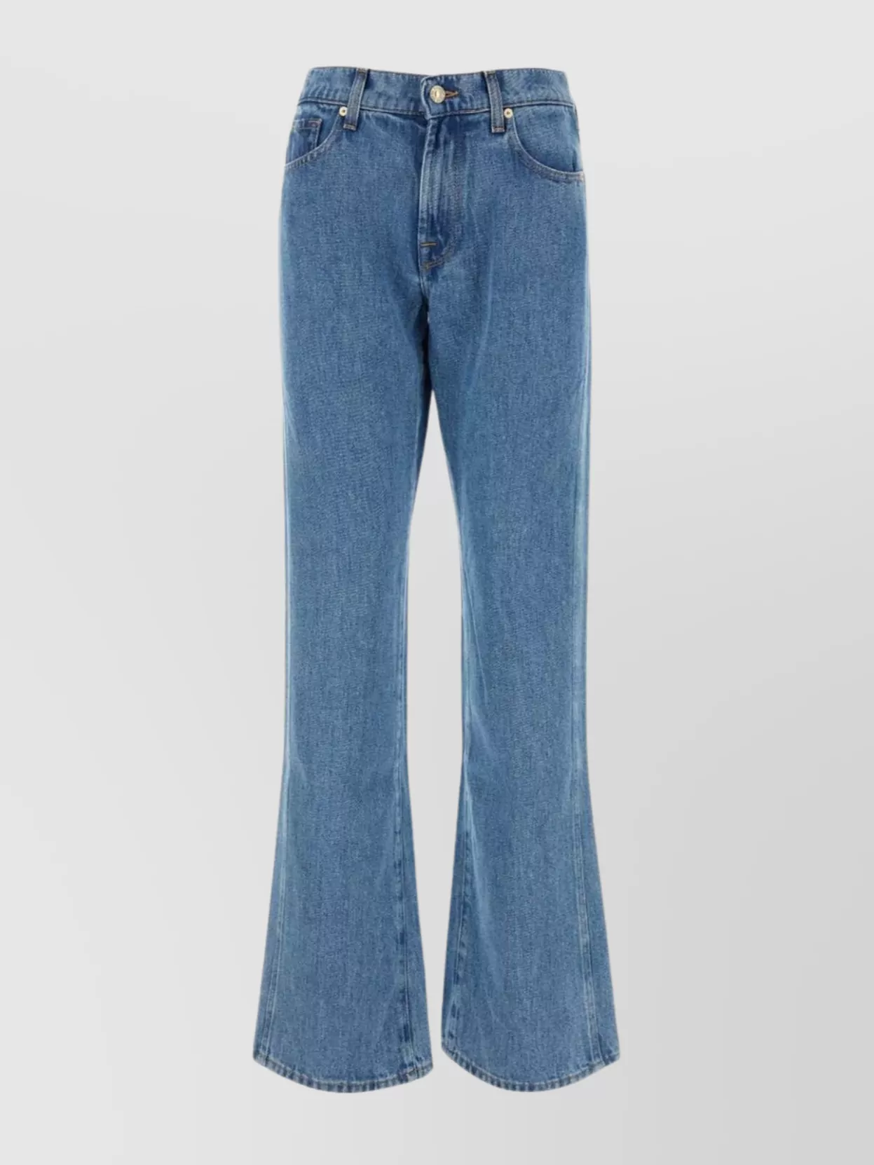 Shop 7 For All Mankind Flared Denim Trousers With Belt Loops