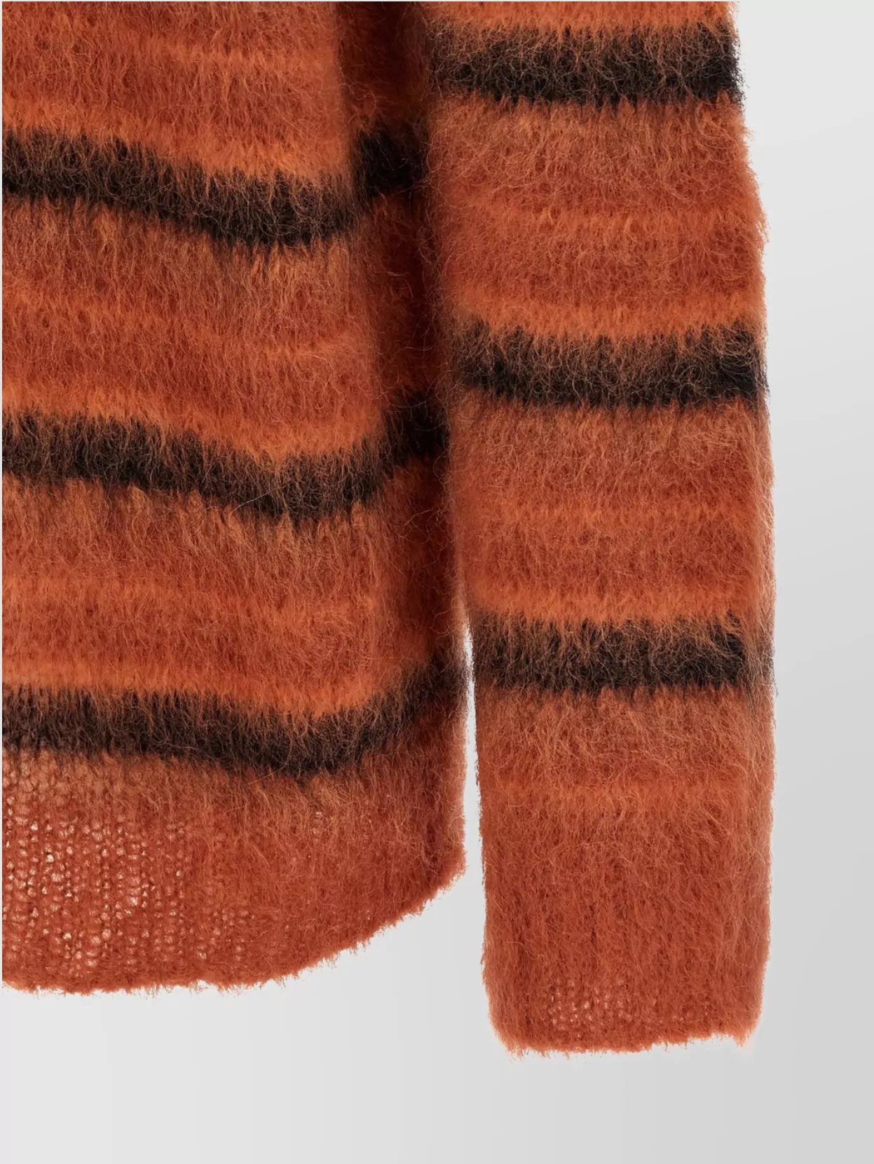 Marni Striped V-Neck Ribbed Cardigan With Long Sleeves