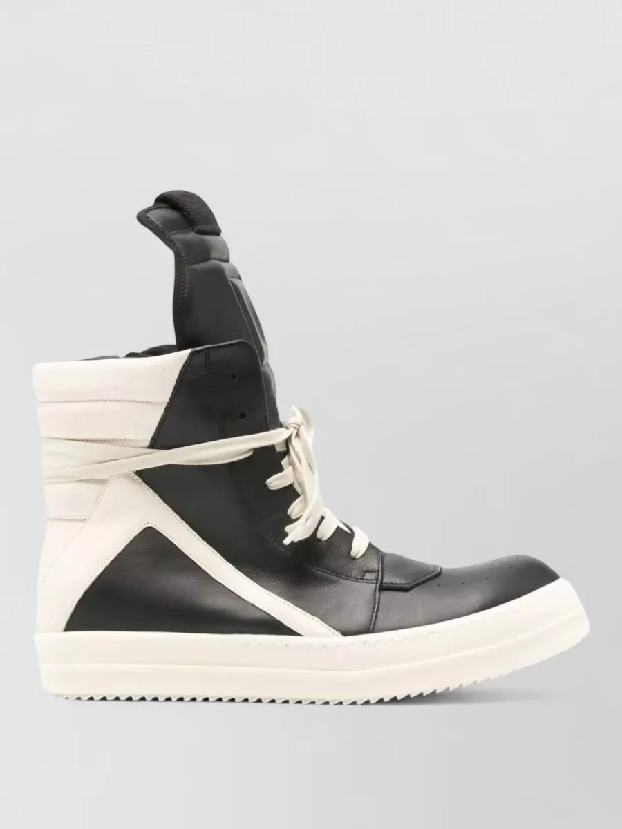 Rick Owens Leather Geobasket High-Top Sneakers