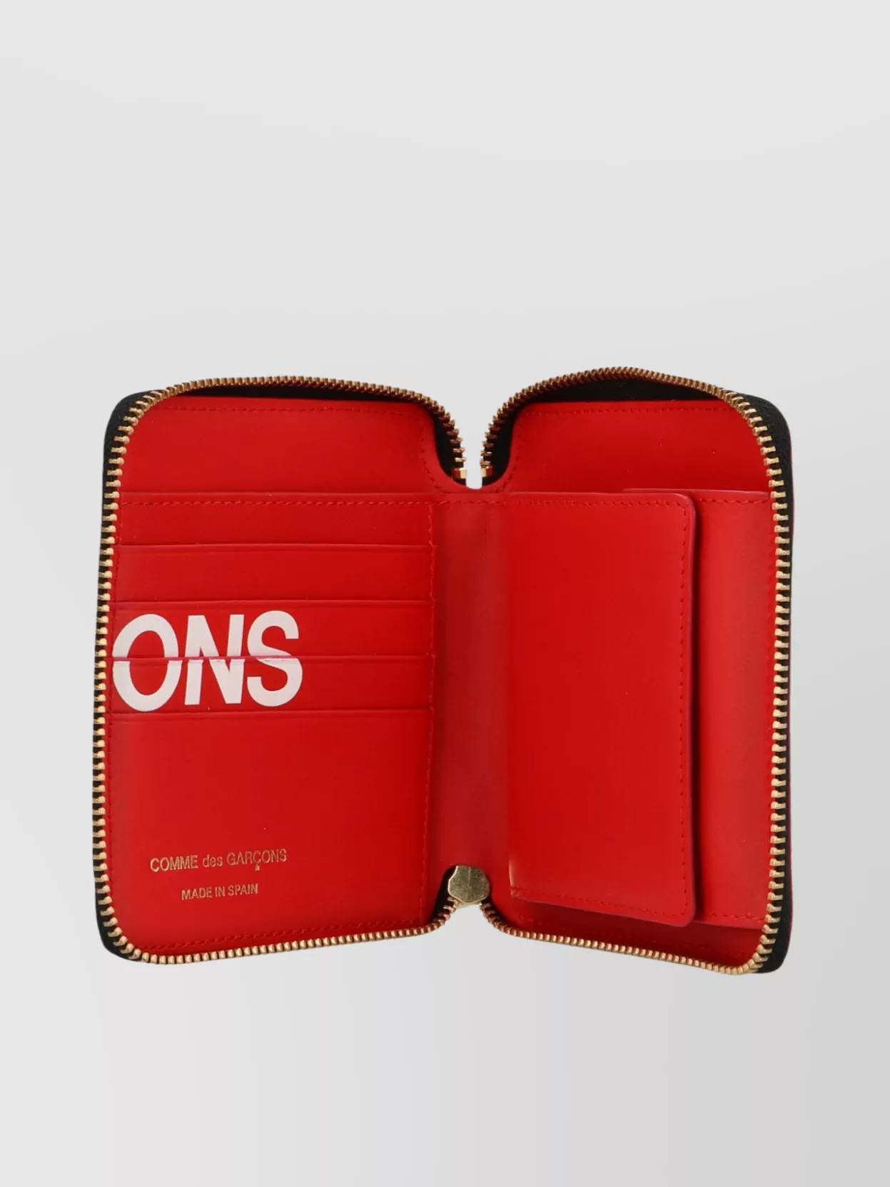 COMME DES GARÇONS LOGO PRINT ZIP-AROUND CARDHOLDER WITH COIN POCKET