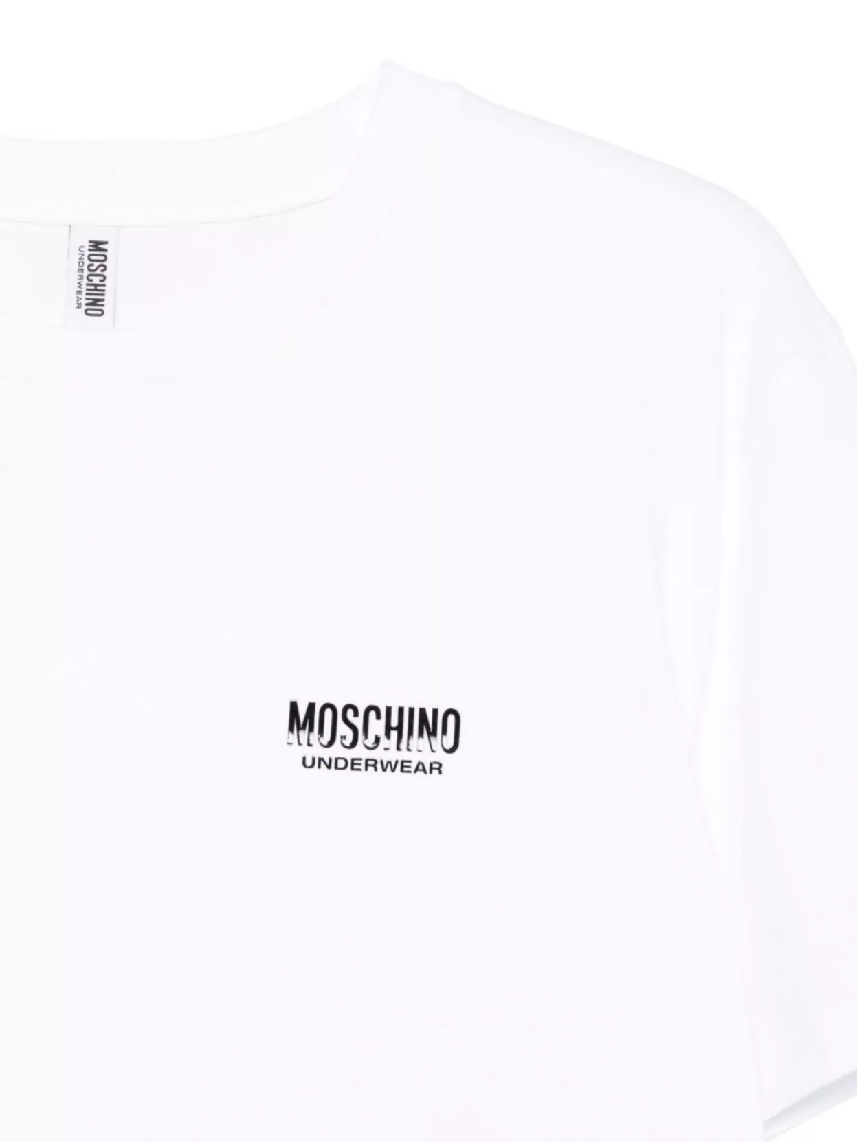 Moschino Crew Neck Short Sleeve Straight Hem T-shirt In White