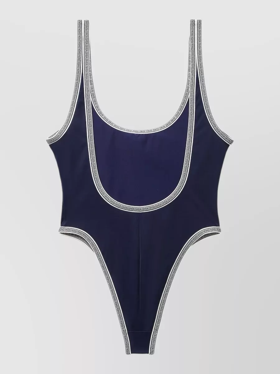 Versace logo-embroidered one-piece swimsuit