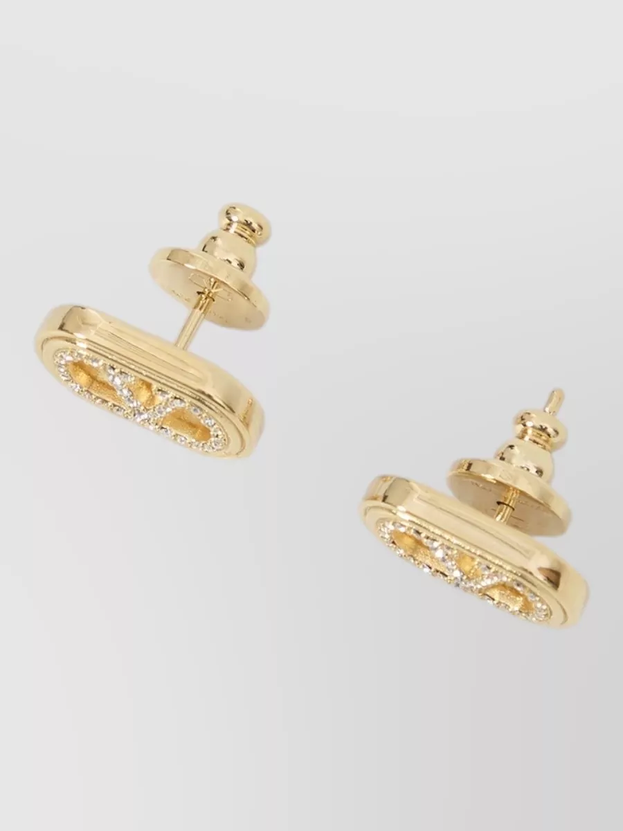 Valentino Garavani Crystal-Embellished Logo Earrings
