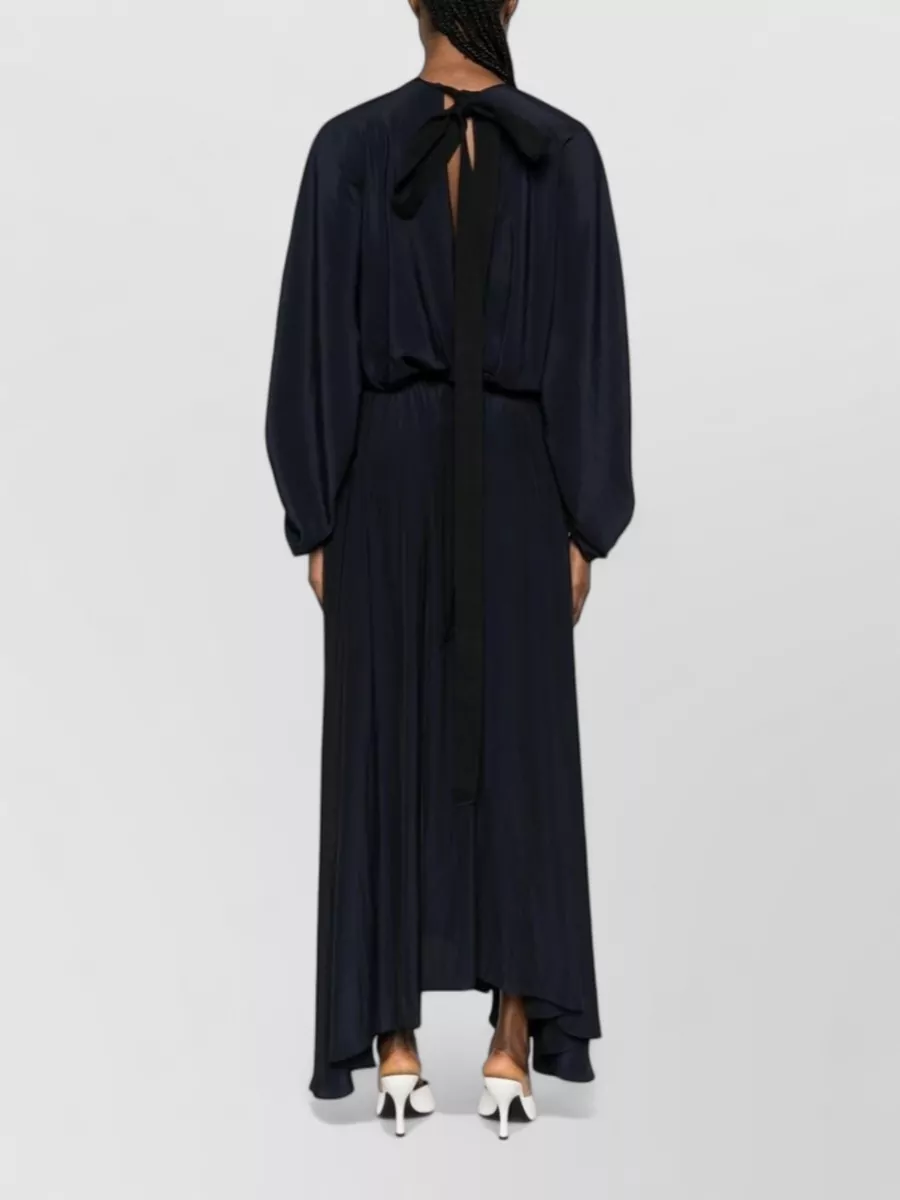 Lanvin Gathered Long-Sleeve Maxi Dress