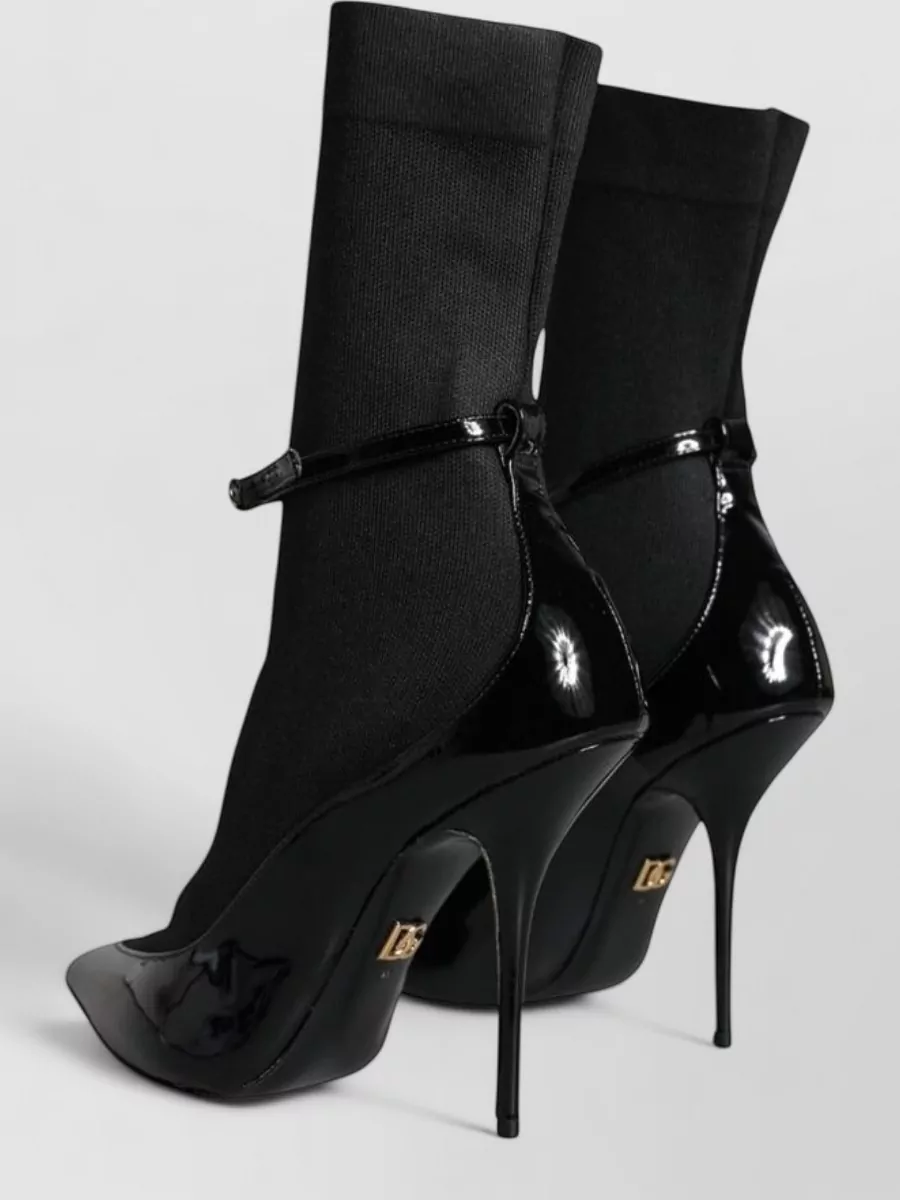 Dolce&Gabbana Patent Leather Sock Ankle Boots