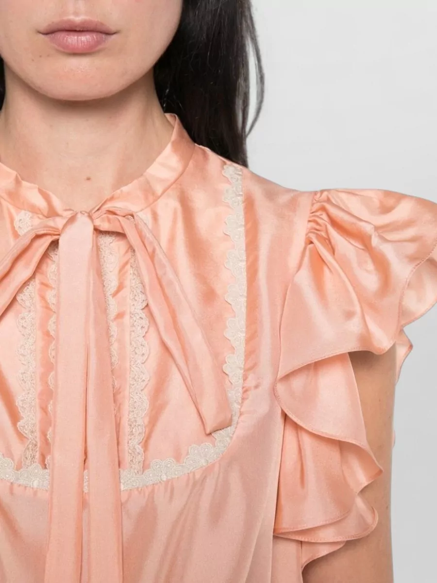Chloé Silk Ruffled Sleeveless Peplum Blouse