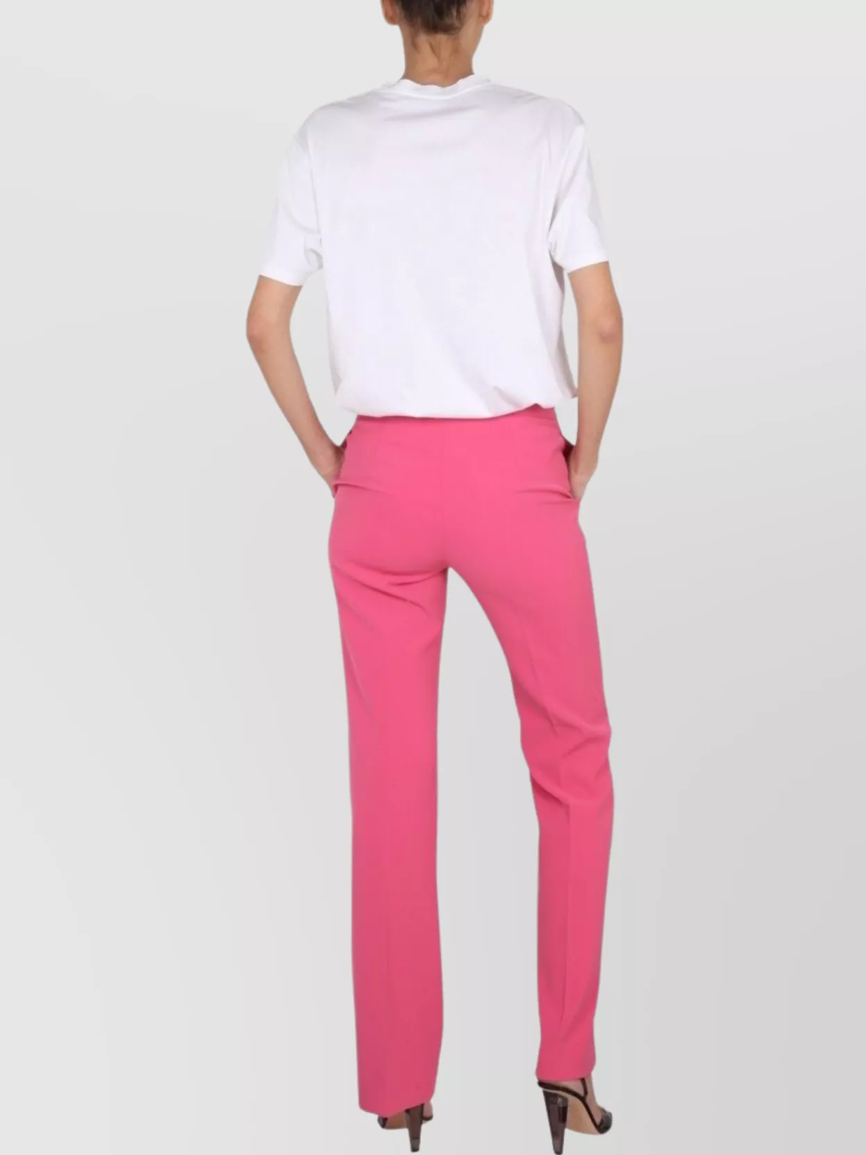 Moschino High-Waisted Straight Leg Trousers With Belt Loops