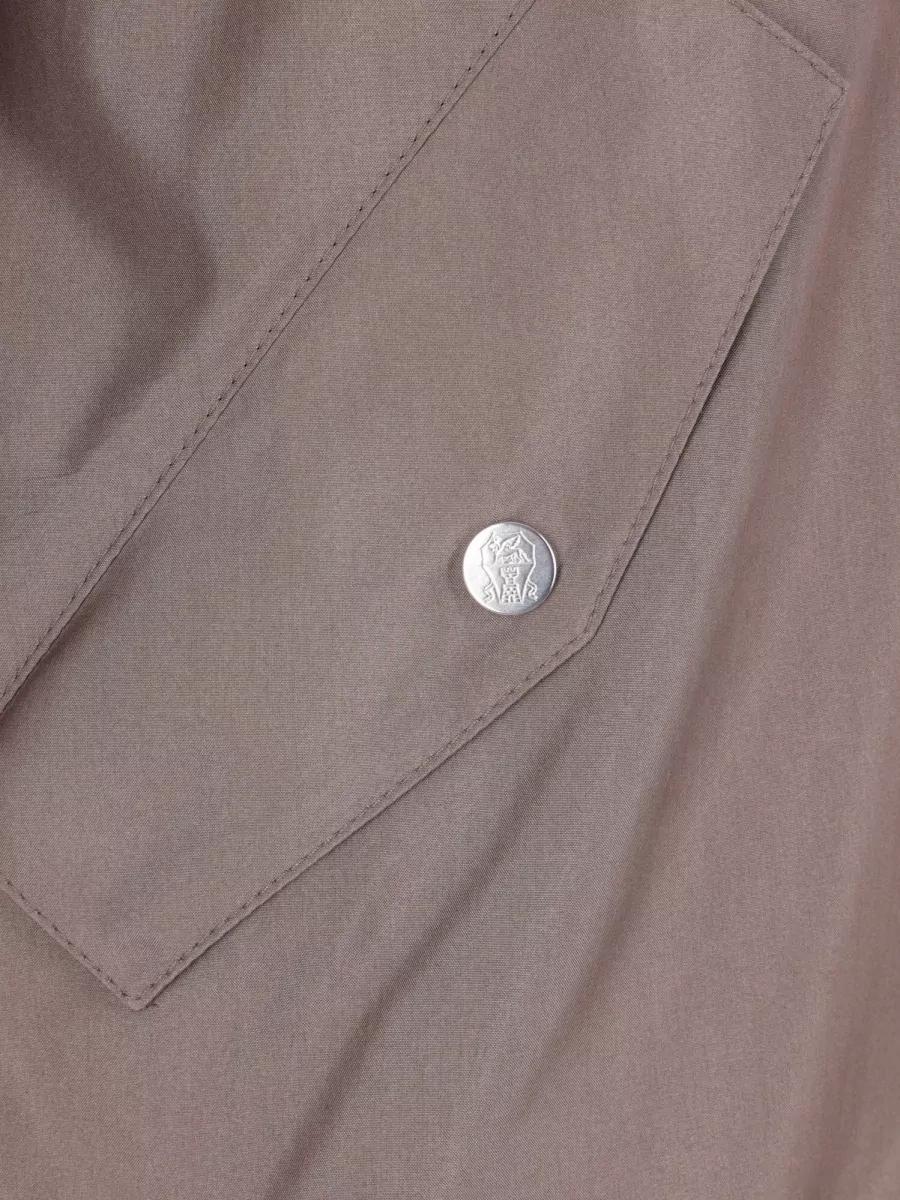 Brunello Cucinelli Silk Blend Hooded Jacket Drawstring Hem