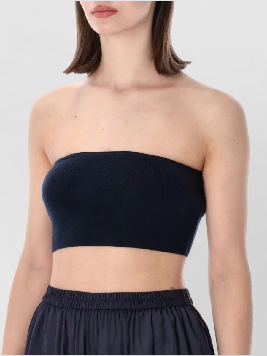 The Frankie Shop Wool Knit Cropped Strapless Tube Top
