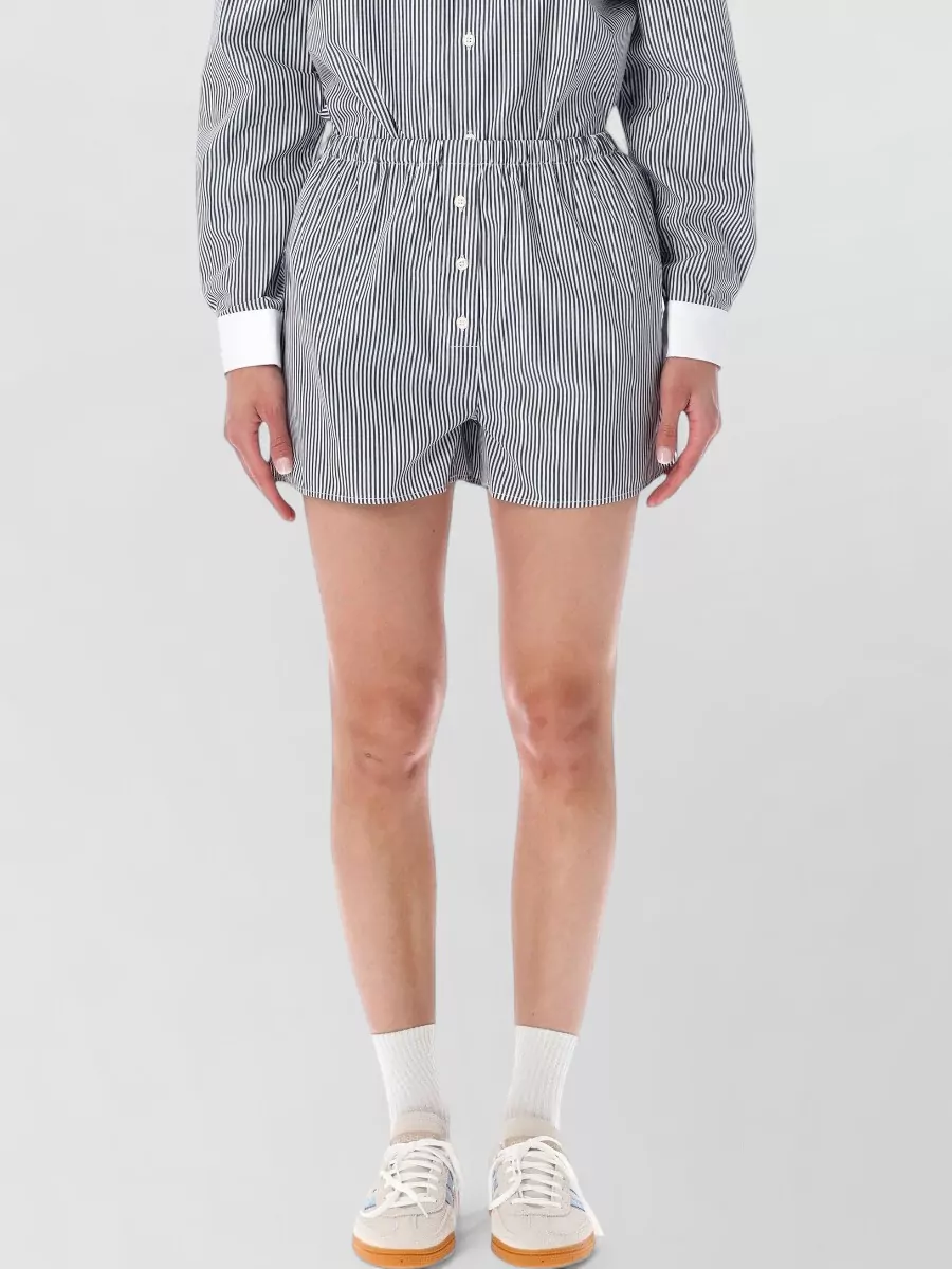 Sporty & Rich striped cotton poplin mini boxer shorts
