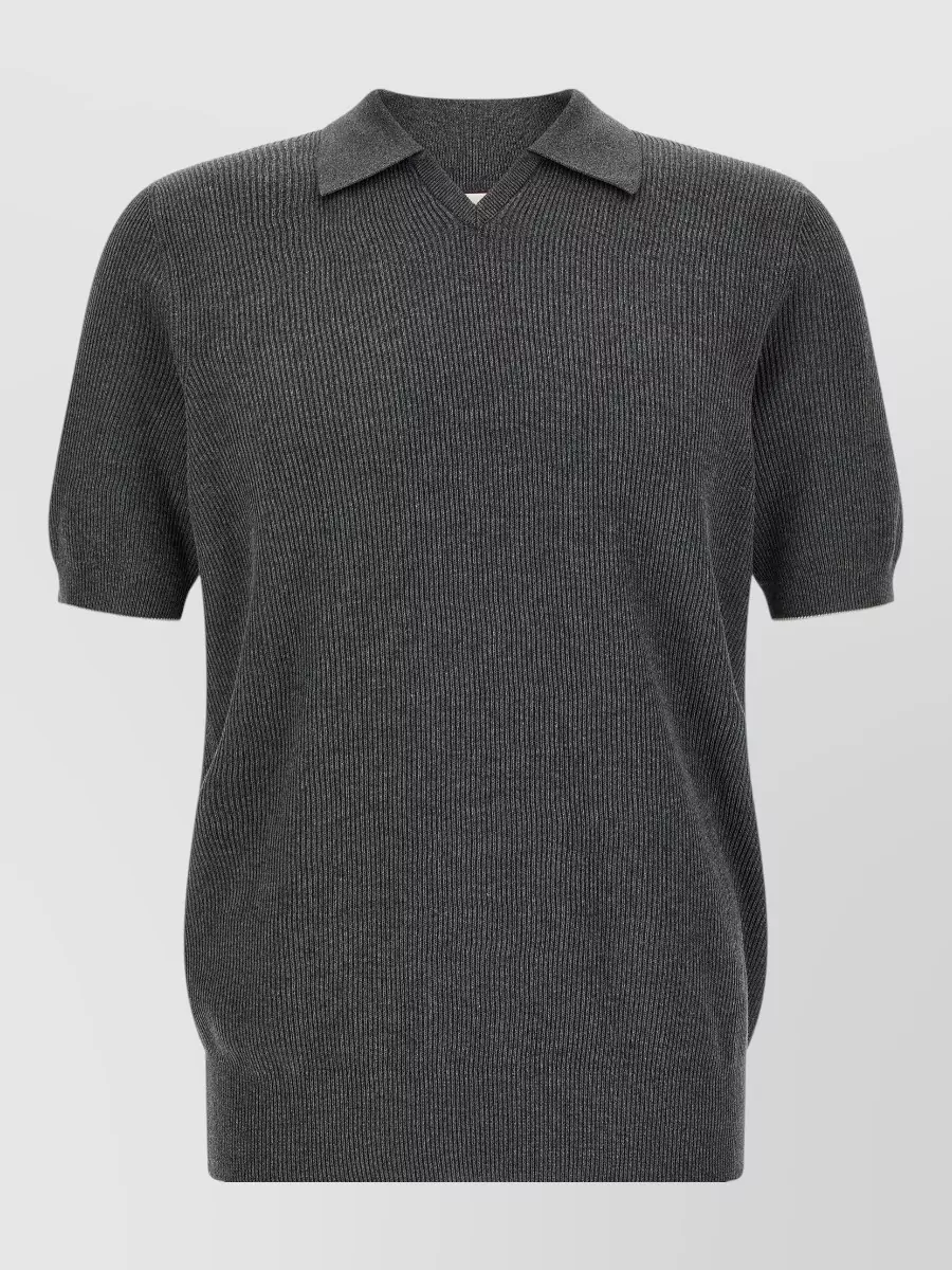 Brunello Cucinelli cotton ribbed short-sleeve polo shirt