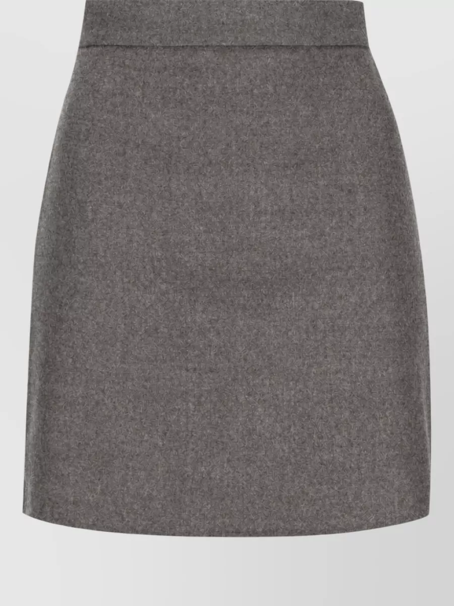 Max Mara Virgin Wool Knee-Length High-Waisted Skirt