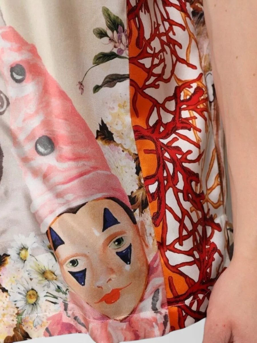 Dolce&Gabbana Silk Printed Short-Sleeve Shirt