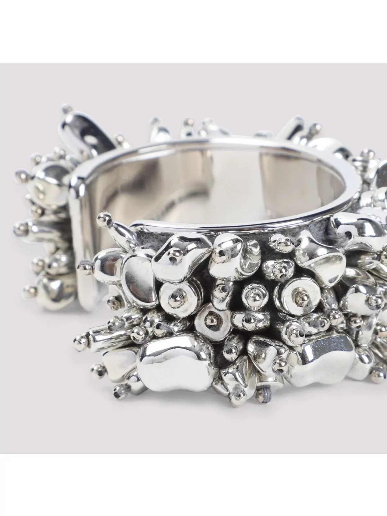 Dries Van Noten Intricate Metallic Textured Bracelet In Metallic