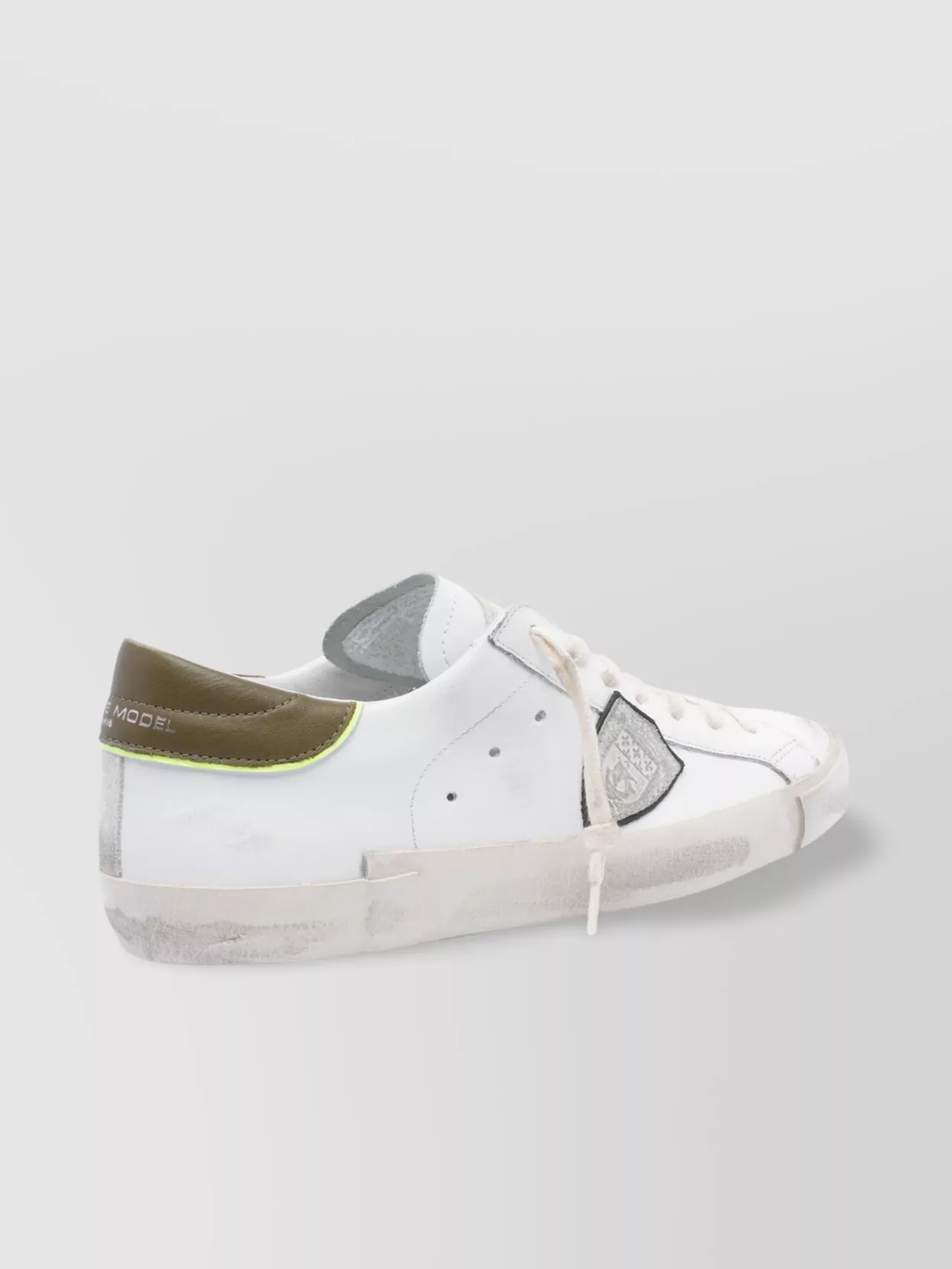 Philippe Model Low Top Leather Sneakers With Contrast Heel Tab