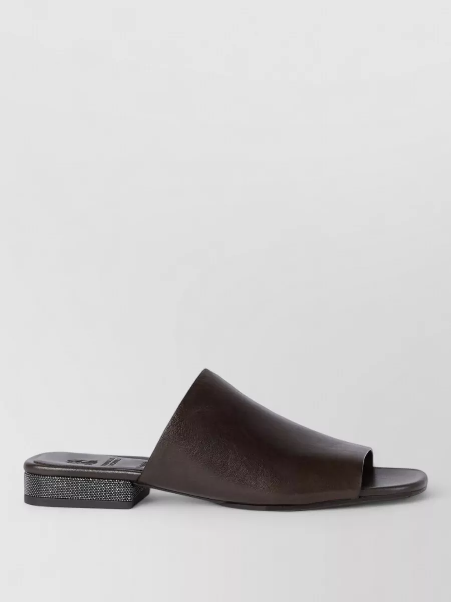 Brunello Cucinelli leather embellished sandals